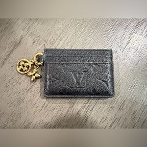 LV black charms card holder